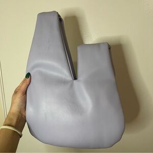 SAIE lavender purple makeup handbag pouch vegan leather